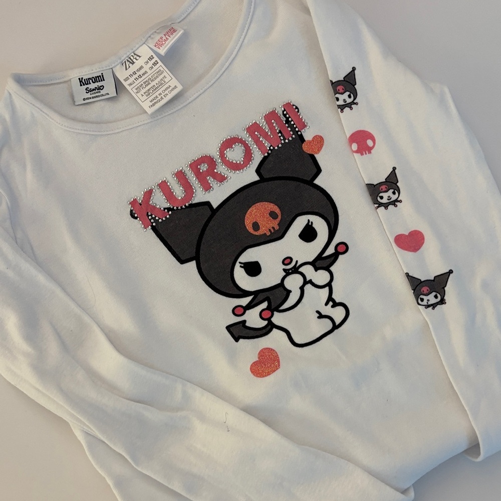 Zara Kuromi Kids Pajama Set - White and Gray - Picture 2 of 7
